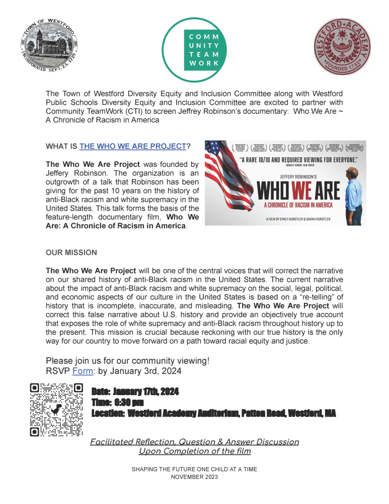 Who We Are A Chronicle of Racism in America - WestfordCAT